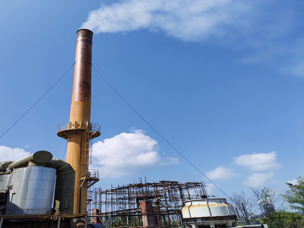 Projet de déblanchiment des gaz de combustion à tour de pulvérisation